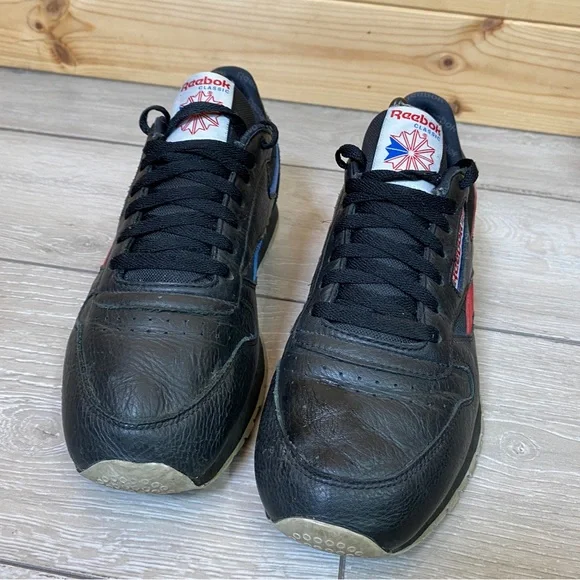 Reebok Classics Red and Blue Leather Trainers - Size 9 - Picture 4 of 8